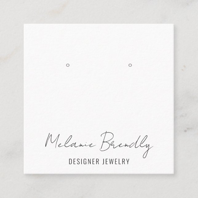 Minimal Chic Schmuck Earring Display Quadratische Visitenkarte (Vorderseite)