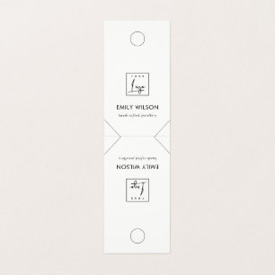 Minimal Chic Schwarz-weiß Hanging Necklace Display Visitenkarten