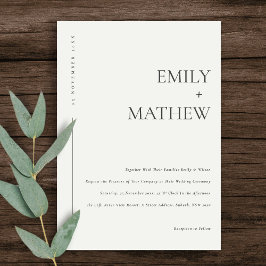 MINIMAL CHIC SCHWARZ-WEISS KRAFT TYPOGRAPHY WEDD EINLADUNG