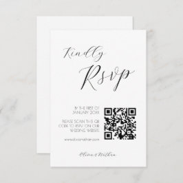 Minimal Chic Script Wedding Rsvp Karte