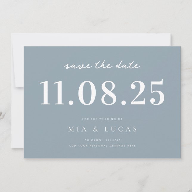 Minimal Chic Wedding Date Nicht-Foto Save the Date (Vorderseite)