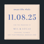 Minimal Chic Wedding Date Nicht-Foto Save the Date Magnet<br><div class="desc">Personalisieren Sie diese minimale schicke Design-Hochzeit speichern Sie den Datums-Magneten mit allen Ihren Details.</div>