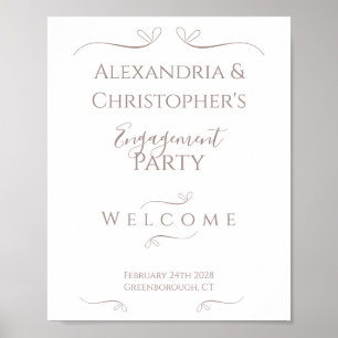 Minimal Chic Wedding Engagement Party Willkommen Poster
