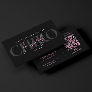 Minimal Chiropraktiker Rosa Schwarz Chiropraktik Visitenkarte