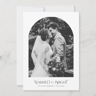Minimal Christmas Arch Wedding Announcement Karte