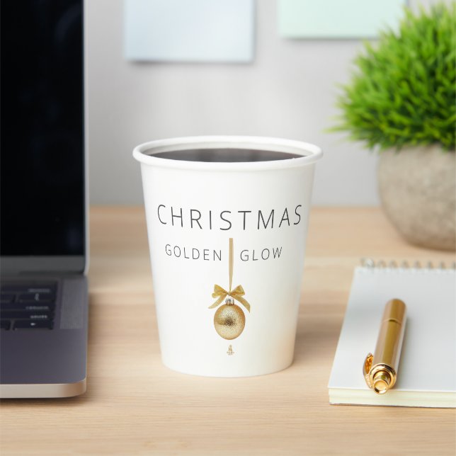 Minimal Christmas Line Art Tree | KaliraArts Pappbecher (InSitu)