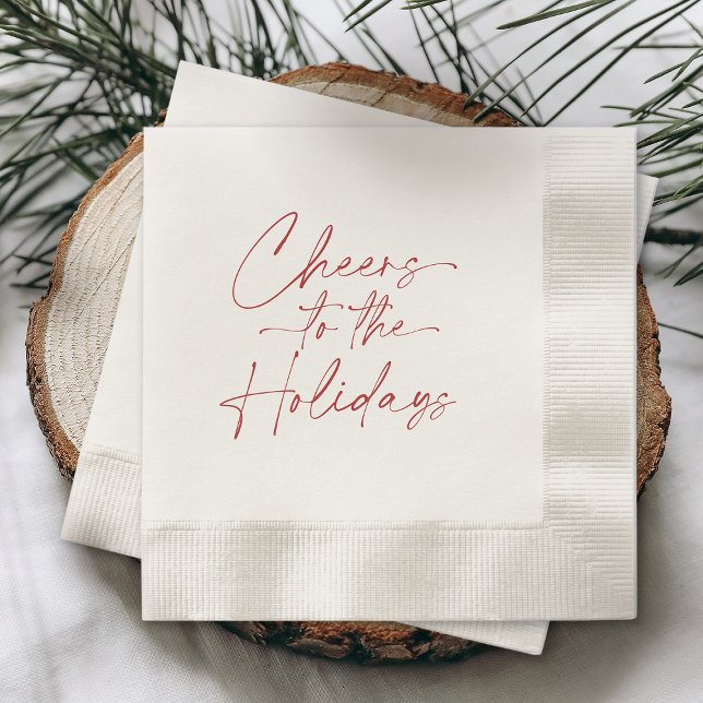 Minimal Christmas Napkin “Cheers to the Holidays” Serviette (Von Creator hochgeladen)