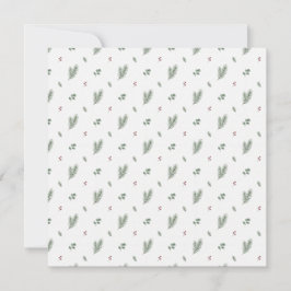 Minimal Christmas Pattern, Pine, Berries Karte