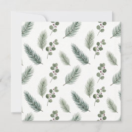 Minimal Christmas Pine Pattern, Scandi Style Karte
