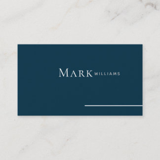 Minimal Classic Dark Aquamarin Blue Elegante Visitenkarte