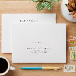 Minimal Classic Modern Wedding Envelope