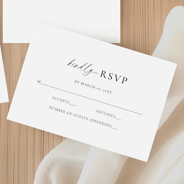 Minimal Classic Moderne elegante RSVP-Karte RSVP Karte (Von Creator hochgeladen)