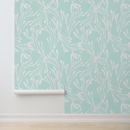 Minimal Coastal Coral in Mint Green Tapete