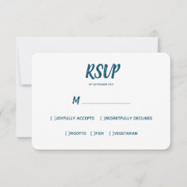 Minimal Color Blue Wedding RSVP Auswahl Karte