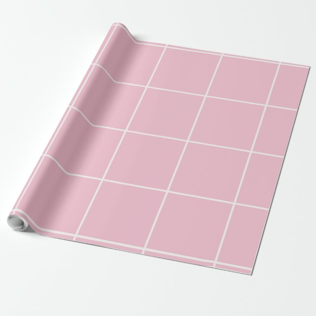Minimal Color Grid Check Pattern Geschenkpapier (Ungerollt)