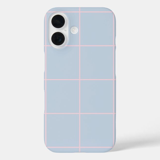 Minimal Color Grid Check Pattern iPhone 16 Hülle (Rückseite)