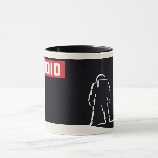 Minimal Constructivist Black & Red Astronaut Space Tasse (Zentrum)
