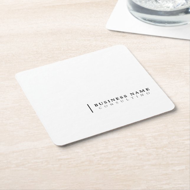 Minimal Consulting Company Moderne Typografie Rechteckiger Pappuntersetzer (angewinkelt)