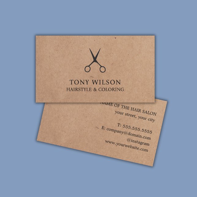 Minimal Coole Kraft Black Scissors Hair Stylist Visitenkarte (Von Creator hochgeladen)