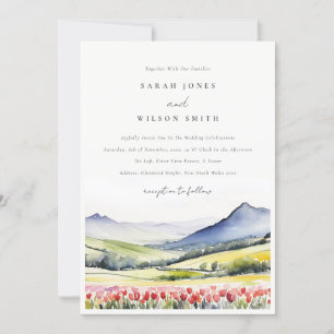 Minimal Country Spring Blumenlandschaft Hochzeiten Einladung