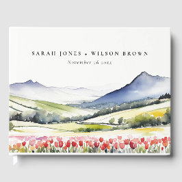 Minimal Country Spring Blumenlandschaft Hochzeiten Gästebuch