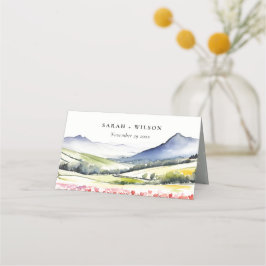 Minimal Country Spring Blumenlandschaft Hochzeiten Platzkarte