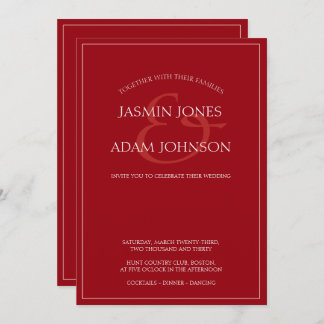 Minimal Crimson Red Script Einladung