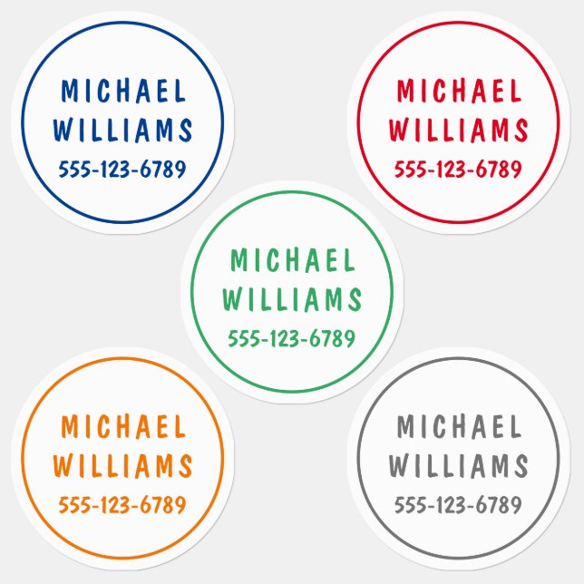 Minimal Custom Modern Personalisiert Boy Name Set Etiketten (Gruppe)