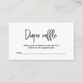 Minimal Custom Simple Diaper Raffle ticket  Begleitkarte