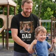 Minimal Dad Established Photo Father's Day Gift 