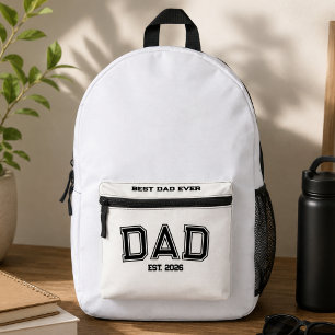 Minimal Dad Gegründetes Jahr Neuer Vater Bedruckter Rucksack
