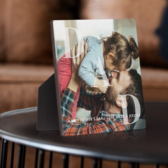Minimal DAD Overlay Father's Day Photo Keepsake Fotoplatte (Von Creator hochgeladen)