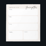 Minimal Daily Planner Notepad Notizblock<br><div class="desc">Plan your day with calm, clarity, and confidence. This neutral, minimalist daily planner notepad features a clean layout designed to keep your day organized without visual clutter. With sections for morning, midday, and evening, plus spaces for priorities and tomorrow, it helps you focus on what matters most — all while...</div>