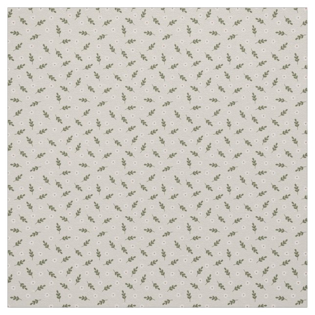 Minimal Daisy Sprig Landschaft Rustikaler Charme Stoff (Muster)