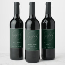 Minimal Deep Forest Green Elegant Monogram Company
