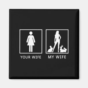 Minimal Deine Frau meine Frau Häschen Kaninchen Magnet