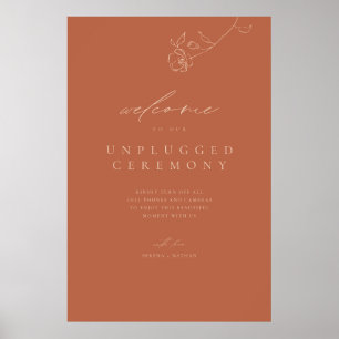 Minimal delikate Blumenzange Unplugged Sign Poster