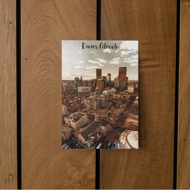 Minimal Denver Colorado Skyline Postkarte (minimal denver colorado postcard)