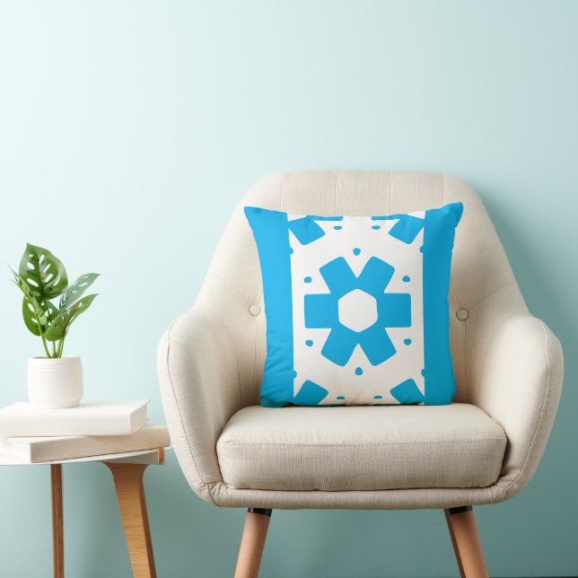 Minimal der blauen Blume Kissen (Stuhl )