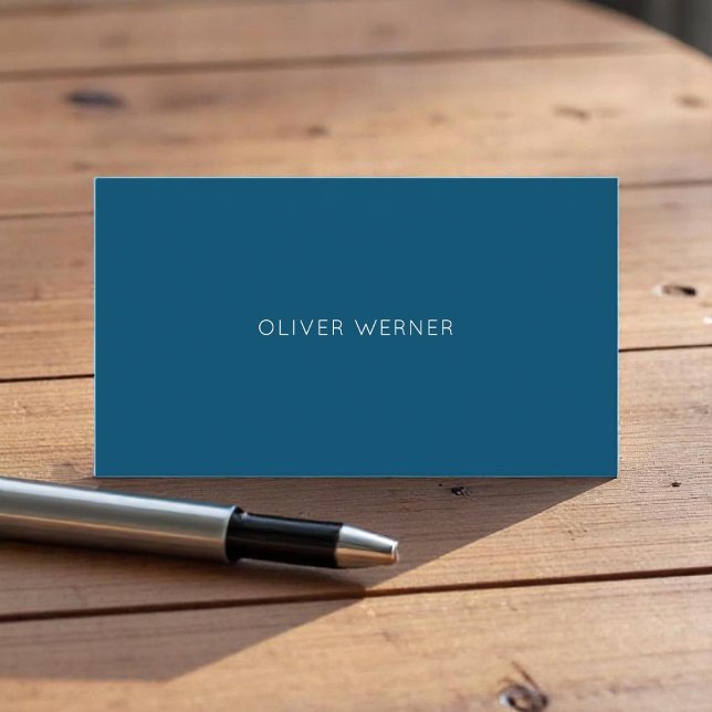 Minimal des Minimalistischen eleganten Ozeanblau Visitenkarte (Von Creator hochgeladen)