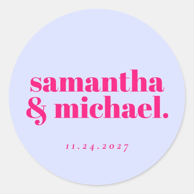 Minimal Design Lilac Pink typo Welcome Runder Aufkleber (Vorderseite)