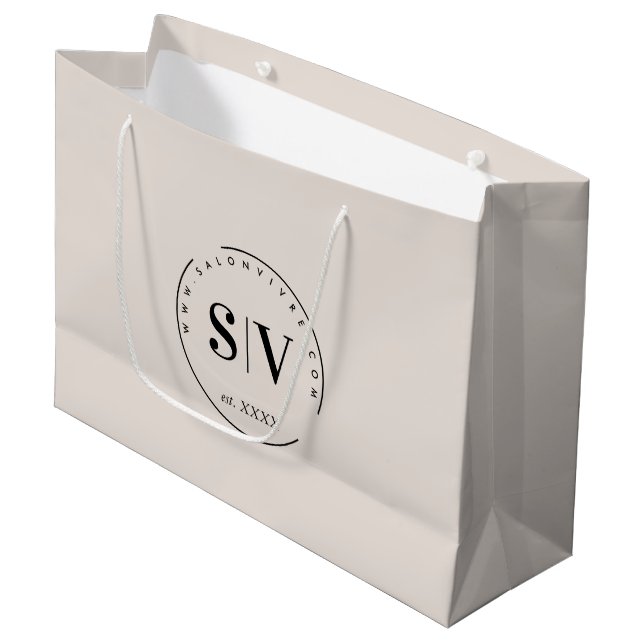 Minimal Designer Beauty Salon Business-Logo Große Geschenktüte (Vorderseite Schrägansicht)