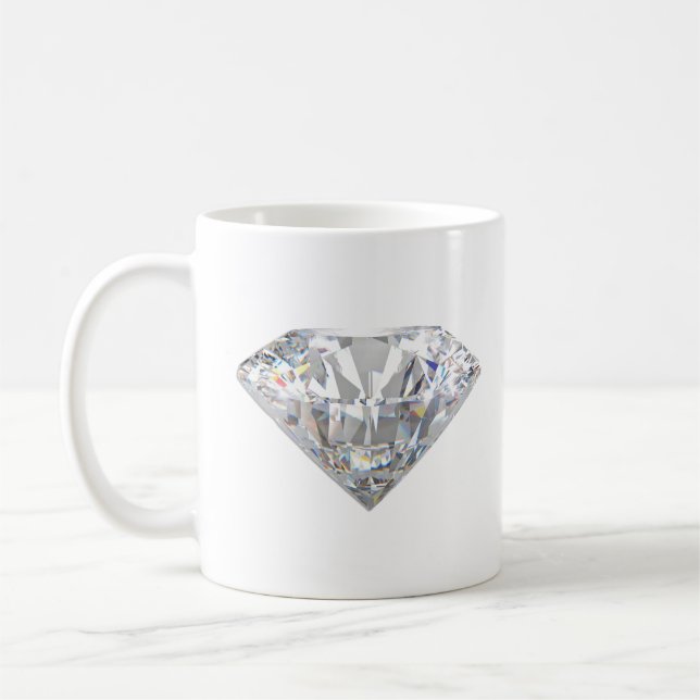 Minimal Diamond Sparkle Ästhetik Kaffeetasse (Links)