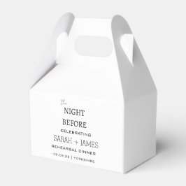 Minimal die Nacht vor der Probe Abendessen Hochzei Geschenkschachtel