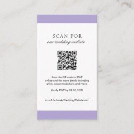 Minimal Digital Lavender Modern QR Code Hochzeit Begleitkarte