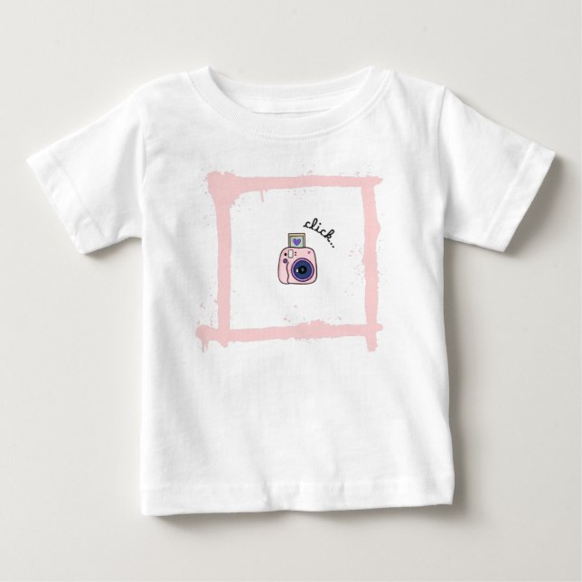 Minimal Doodle Camera Click Art Design Baby T-shirt (Vorderseite)