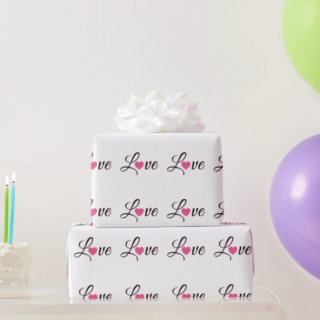 Minimal Dotted Heart Design Geschenkpapier (Partygeschenke)