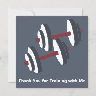 Minimal Dumbell Grau White Dankeschön Karte