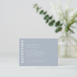 Minimal Dusty Blue Moderne Hochzeitsempfehlung Begleitkarte