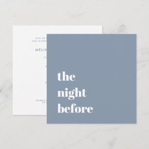 Minimal Dusty Blue Typografy Wedding Probe Einladung